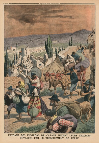 Peasants of the Surroundings of Catania Fleeing Their Villages Devastated by the Earthquake (back cover illustration from 